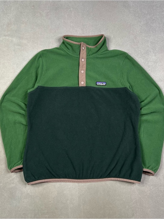 Patagonia Other - Patagonia Men’s Two-Tone Green Zip Fleece with Tan Trim